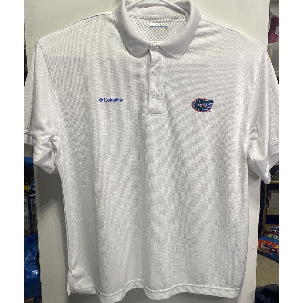 Florida Gators Columbia Omni-Shade PFG Vented Polo Shirt White Size XL